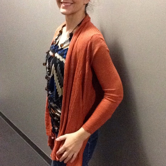 exc MOTH anthropologie terra cotta cardigan XS S - Picture 4 of 7